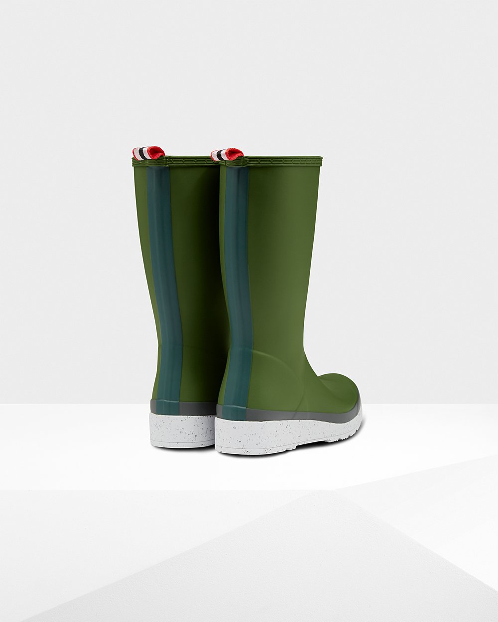 Play Botas Hunter Mujer - Original Tall Speckle Rain - Verdes/Blancos - QADGCBF-10